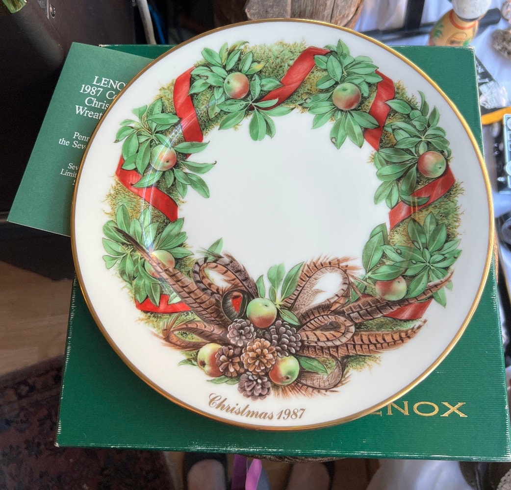Vintage Lenox Colonial Christmas Wreath Plate 1987 Ltd Edition
