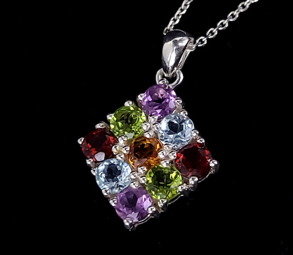 Garnet Amethyst & Moonstone Sterling Silver Necklace — TRACY HALE  handcrafted jewelry