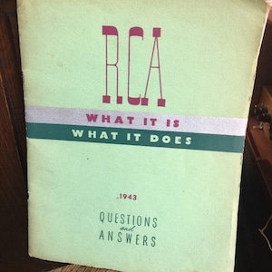 Vintage WWII 1943 RCA Victor Questions Answers Info Workbook Brochure Booklet/RCA/War Time Booklet/rca employee/rca Booklet/Good Gift