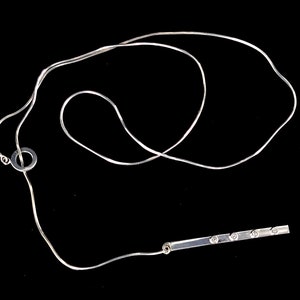 Vintage Sterling Silver Geometric Lariat CZ Cubic Zirconia Necklace 24” Adjustable / Lariat Necklace / Sterling Jewelry / Gifts for her