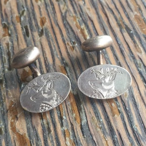 Antique GF Deer Stag Antlers Hunting Victorian Engraved Gold Filled Cufflinks/Deer Head Cufflinks/Victorian Cufflinks/Hunting Cufflinks/Gift
