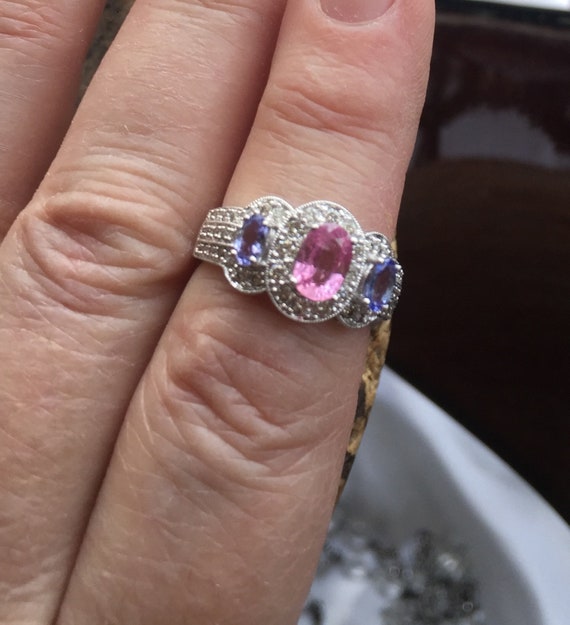 Pink tanzanite best sale ring
