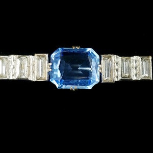 Antieke Deco Tsjechische Pasta Blauw Wit Stokbrood Tsjecho-Slowakije Pin broche 1,50&quot;