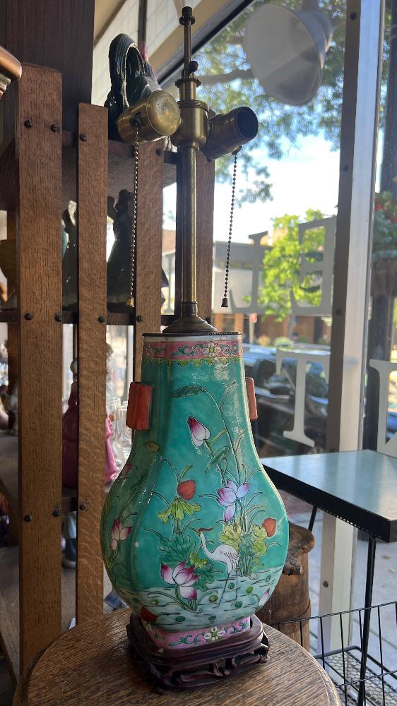 Antique Asian Vase Lamp - Etsy