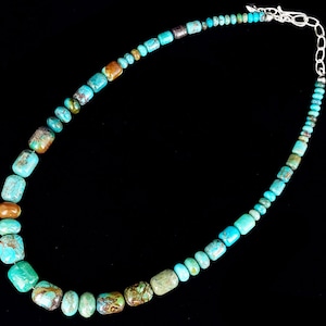 Estate Sterling Blue Turquoise Jay king Desert Trading Collana di perline 18-21&quot; / Gioielli di pietre preziose / Collana di pietre preziose / Regalo per lei