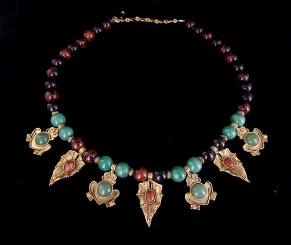 Vintage Kenneth Jay Lane KJL Egyptian Revival Ave… - image 1