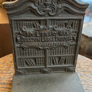 Antique Bradley & Hubbard Cast Iron Shakespeare Bookend Heavy Library Rare/ Good Gift/ Gift for You/ Gift for Her/ Door stop/ Shakespeare