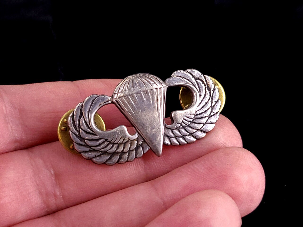Vintage Sterling Wwii US Air Force Parachute Paratrooper Jump