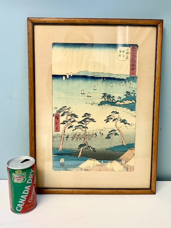 Antique Original Hiroshige Ukiyo-e Woodblock Print Odawara