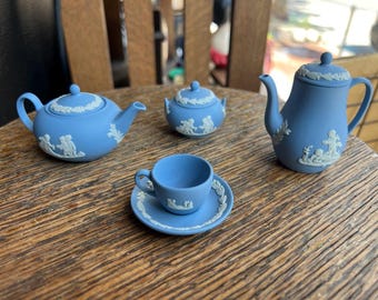 Rare Vintage Wedgwood Pink Jasperware Miniature Tea Set - Etsy
