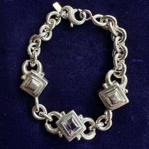 Vintage MCM Sterling Seidengang Amethyst Link Bracelet 7.5”/Good Gift/Gift for Him/Gift for Her/Gift