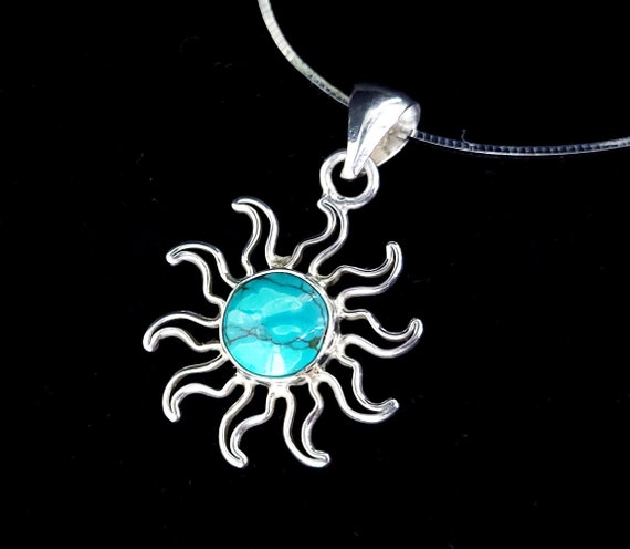Estate Sterling Silver Turquoise Sun Celestial Charles Albert