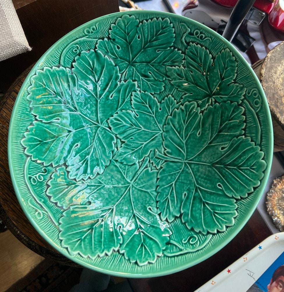 ウェッジウッド マジョリカ焼 greenleaf プレート皿 6枚セット 年代物】ウェッジウッド マジョリカ焼 greenleaf プレート皿3枚セット