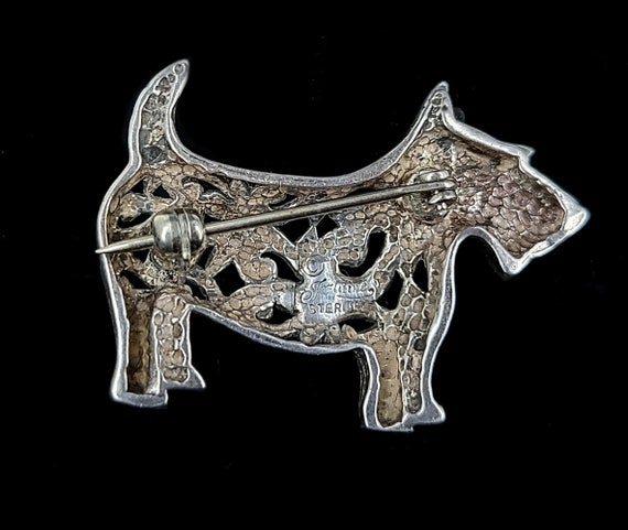 Vintage Sterling Silver Jezlaine Scottish Terrier… - image 2