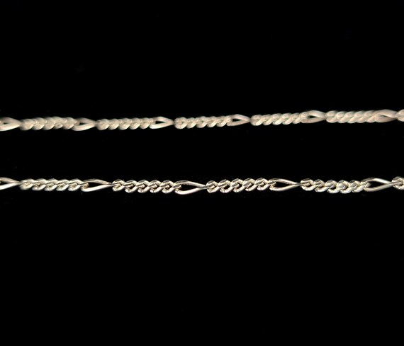 Vintage Sterling Silver Figaro Unique Chain Neckl… - image 4