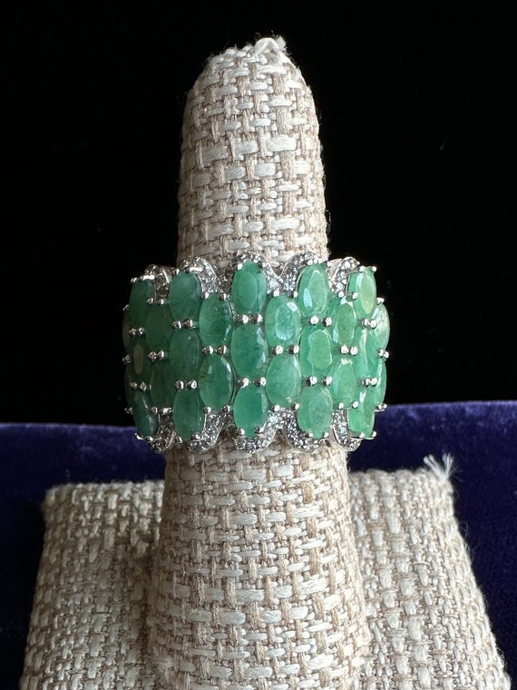 Vintage Sterling Green Sakota Emerald Spinel Larg… - image 3