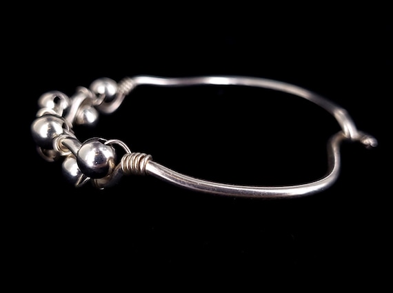 Vintage Sterling Silver Modernist Wire Wrapped Si… - image 2