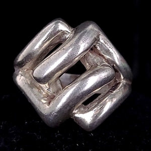 Vintage Mid Century Sterling Silver Knot Ring - Size 7