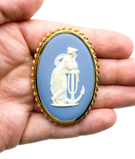 Vintage Wedgwood Blue Jasperware Nautical Maiden … - image 6