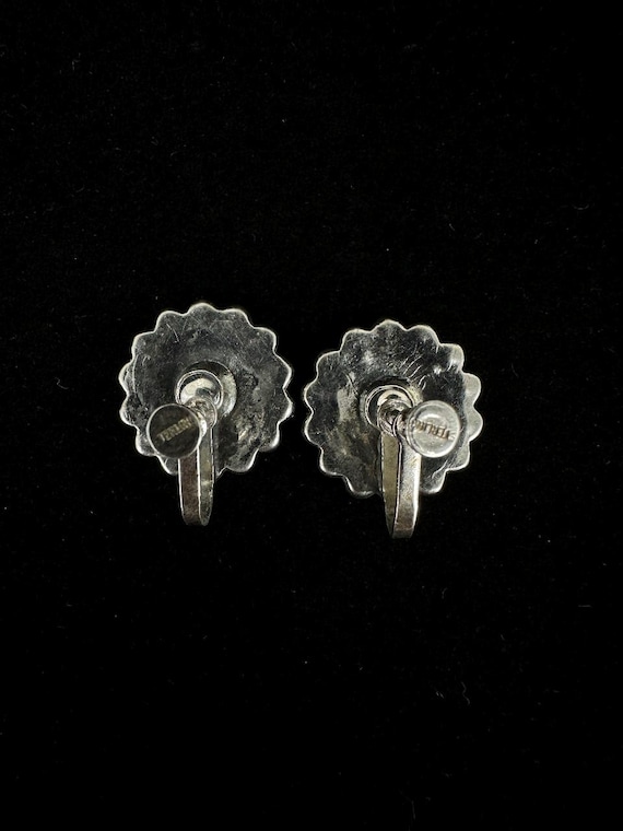 Boucles D'oreilles Art Déco En Argent 925 Et Nacre/marcassite - Clous Occasion