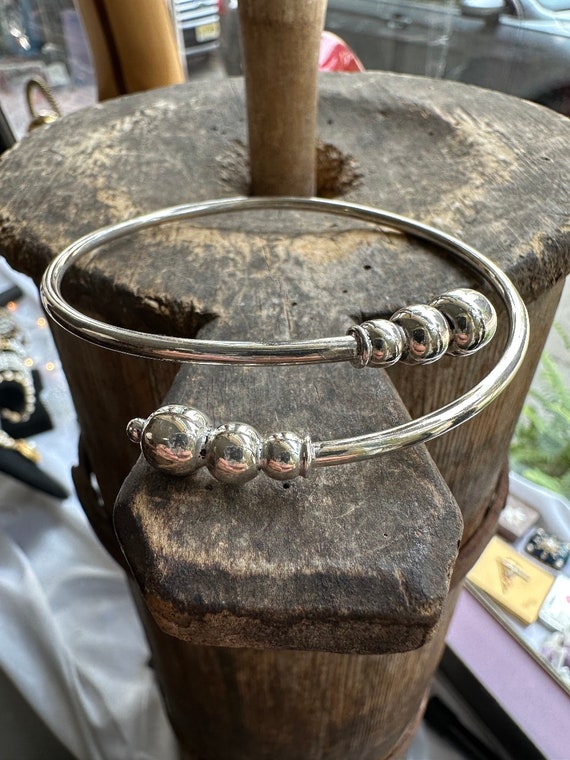 Vintage Sterling Silver Bali Adjustable Bead/Ball 