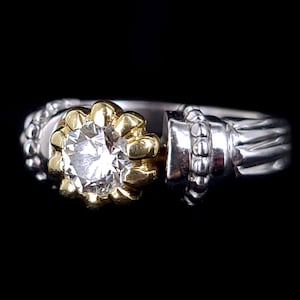 Estate Platinum 18k  Gold 1 ct GHI color VS1-SI Diamond Engagement Wedding Ring sz 7 /Diamond Jewelry/ Diamond Ring Gifts for her/ Good gift