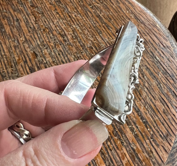 Vintage Mid Century Sterling & Dendritic Agate Wi… - image 7