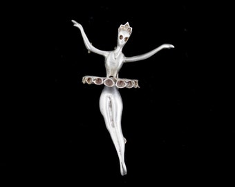 Vintage Sterling Silver Marcel Boucher Brutalist Ballerina Brooch Pendant