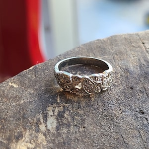 Vintage Art Deco Sterling Silber Marcasite Floral Band Ring sz 5 / Sterling Silber / Silber Ring / Marcasite Ring / Art Deco Schmuck