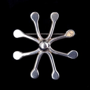 Vintage Sterling Silver Abstract Floral Flower Brooch Pin 1.25” / Floral Brooch / Flower Jewelry / Silver Brooch / Gifts for her