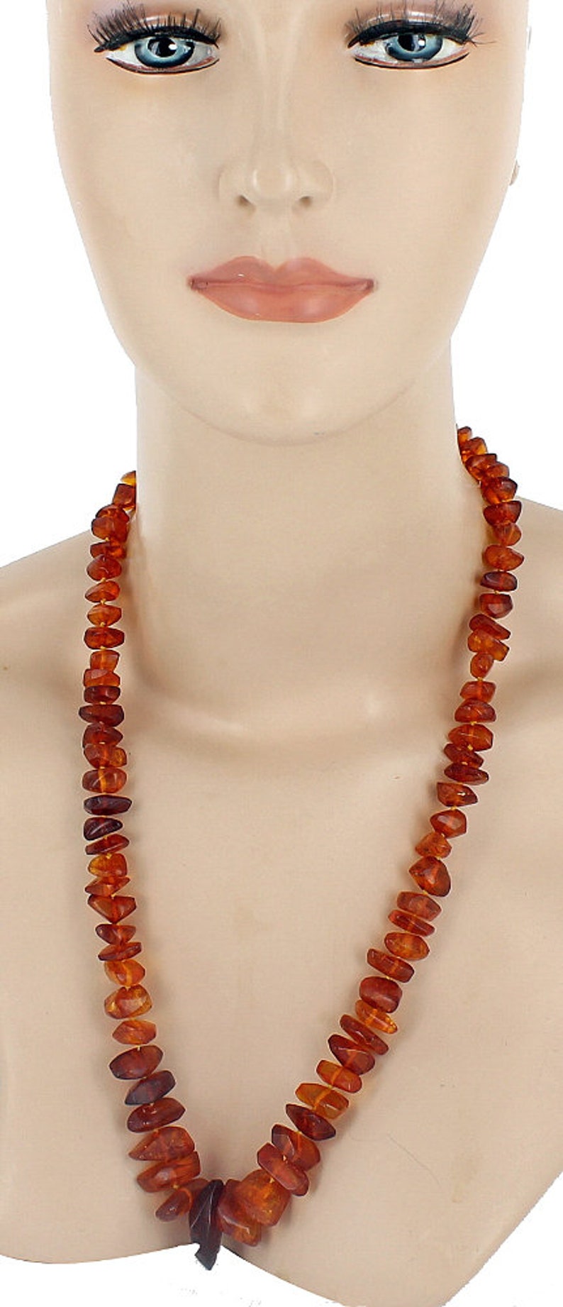 Antique 14k Gold Genuine Graduated Chunk Russian Baltic Amber 50g Knotted Necklace 24Amber necklaceGood Giftnugget beadsAntique