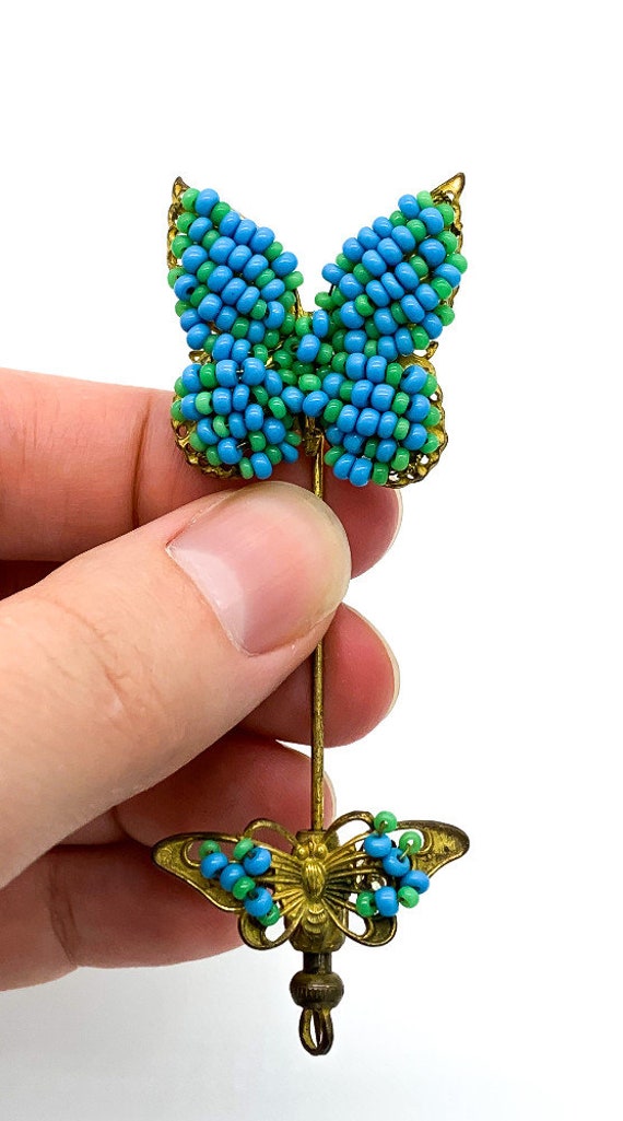 Antique Miriam Haskell Turquoise Blue Seed Bead B… - image 4