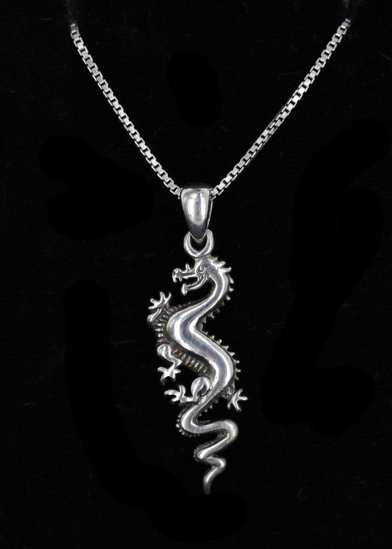 Vintage Sterling Silver Mythical Dragon Serpent Pe