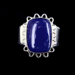 Estate Sterling Silver Rich Blue Lapis Lazuli Jay King Desert Trading Co DTR Ring s 7 / Jay King Ring /Desert Trading Co Jewelry /Lapis Ring