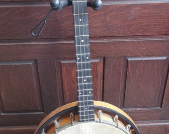 Antique 1930s Sterling Tenor Banjo - New Tailpiece and Bridge - Fully Set Up!