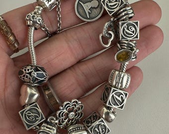 パンドラ チャームブレスレット 925 スターリングシルバー チャーム 10