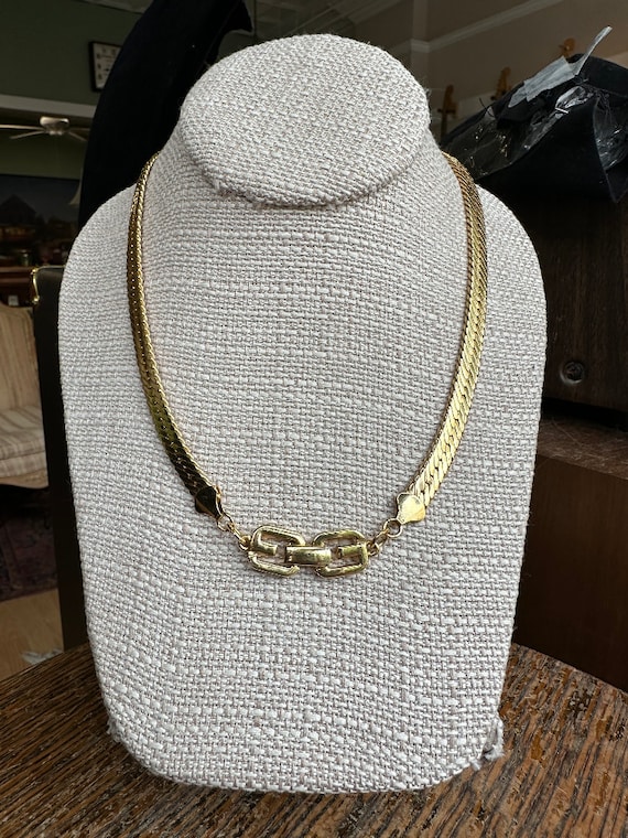 送料無料 日本 Vintage Givenchy Necklace Chain Herringbone Plated Gold GG アクセサリー