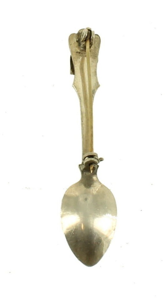 Vintage Deco Sterling Enamel Owl On Spoon Miniatu… - image 7