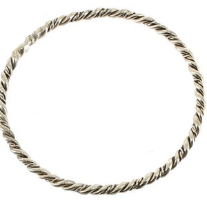 Antique Art Deco SterlingThin cuerda Twist Heavy Brazalete 8&quot; bigger Wrist/ Sterling Bangle/Rope Twist design/Deco Bangle Bracelet