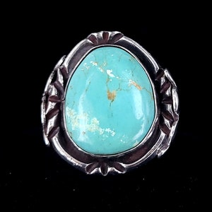 Vintage Sterling Silver Navajo Old Pawn Royston Turquoise Statement Ring 5.5 / Turquoise Ring / Navajo Jewelry / Gifts for her / Good Gift