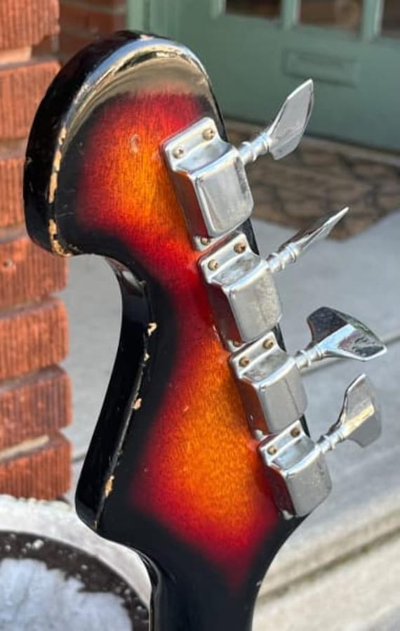 1960s MIJ Rexina Kawai Teisco Electric Bass Guitar~tri Tone Brown