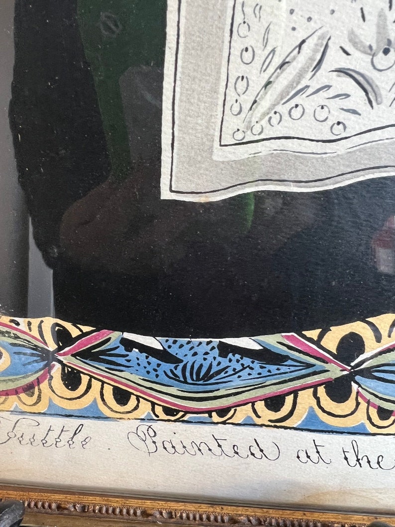 Arte popolare americana primitiva antica Stampa del 1920 del dipinto del 1836 - Lutto Betsy Tuttle Davis/ Bel regalo/ Cornice antica/ Stampa/ Bel regalo immagine 9