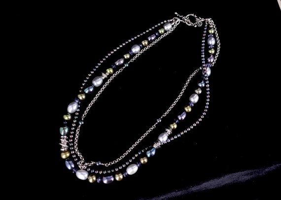 Vintage Sterling Silver Pearl Iolite Robert Lee M… - image 1