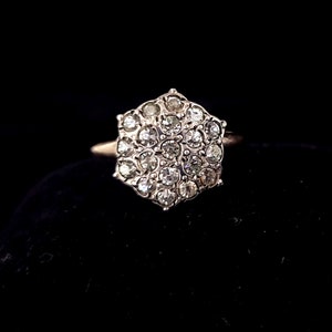 Antiker Viktorianischer Gold filled Mine Cut Pave Paste Atemberaubender Ring Größe 5 / Gold filled Schmuck / Geschenke für sie / Gutes Geschenk / Viktorianisches Geschenk
