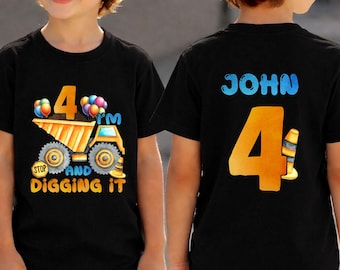 Construction Birthday Outfit, Custom Birthday Boys Party Shirt