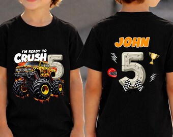 Ready to Crush Outfit, Monster Truck Race Car Party Top for Boys