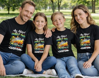 Camiseta personalizada "Aw Ship It's A Family Trip", divertida camiseta de crucero familiar, camiseta de crucero a juego para toda la familia, camiseta de equipo de cruceros, crucero familiar 2026