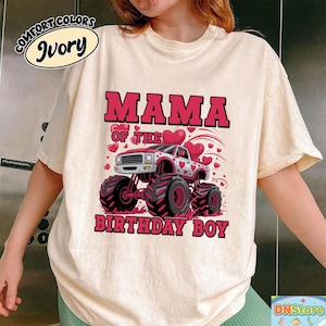 Comfort Colors® Monster Truck Birthday Matching Family Outfit, Mama Dada Jam Party T-Shirts zdjęcie 2