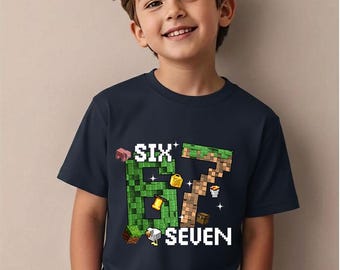 Six Seven Game Kids Shirt, Funny 6 7 Gamer Tee, Pixel Block Birthday Shirt, 67 Meme Gift, Funny Gamer Kid Sweatshirt, Game 67 Shirt