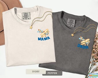 Airplane Theme First Birthday Family Shirts, Flight Crew Mommy and Me Tee